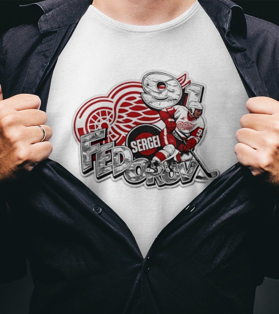 Sergei Fedorov Detroit Red Wings 91 Hockey Legend T-Shirt