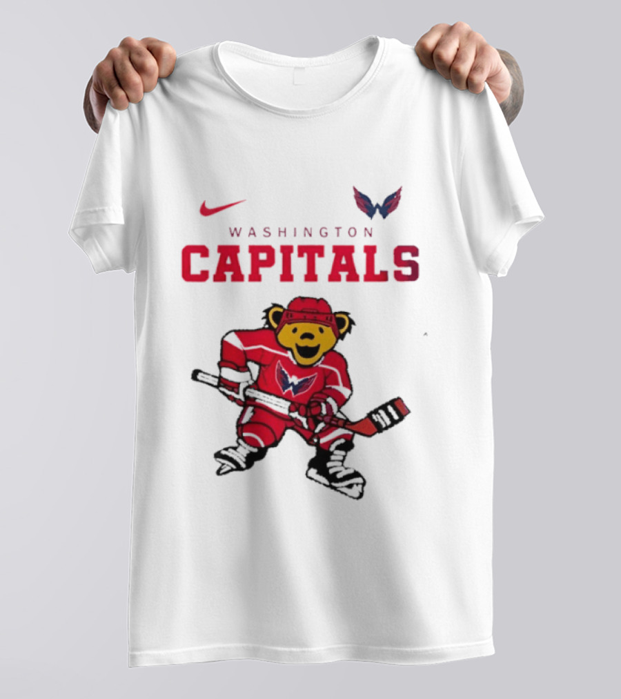 Washington Capitals Grateful Dead Deadhead Bear Hockey Nike Collaboration T-Shirt