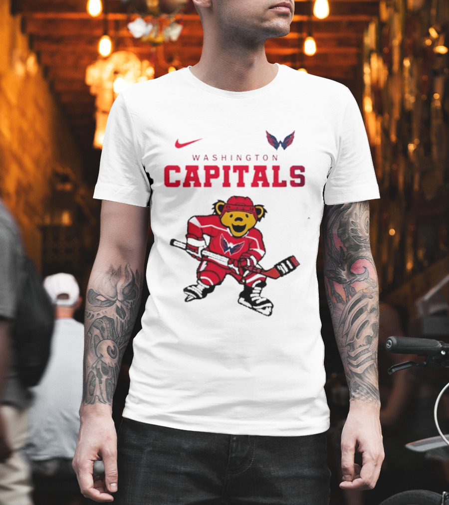 Washington Capitals Grateful Dead Deadhead Bear Hockey Nike Collaboration T-Shirt