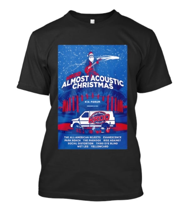 KROQ Almost Acoustic Christmas December 13 2025 Los Angeles Bands Lineup Santa T-Shirt