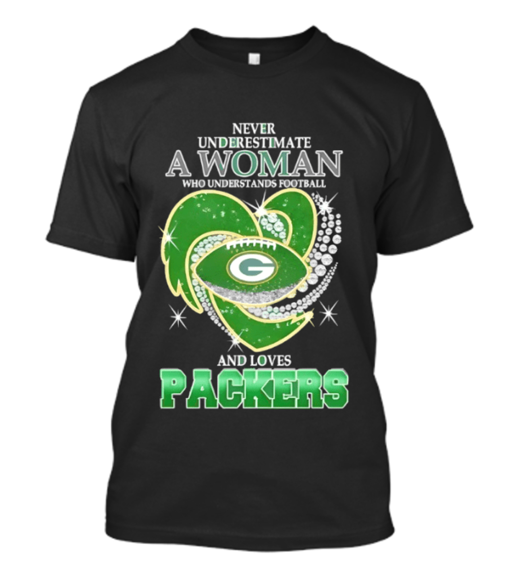 Never Underestimate A Woman Who Understands Football And Loves Packers T-Shirt