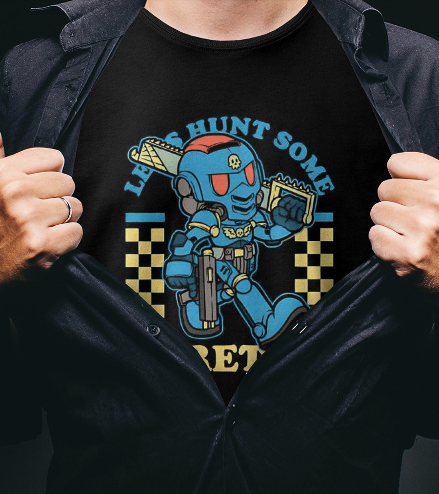 Let's Hunt Some Heretics Marine Blue Armor T-Shirt