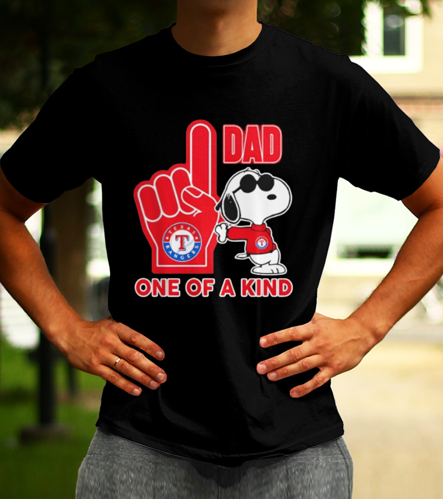 Snoopy Texas Rangers Dad One Of A Kind T-Shirt