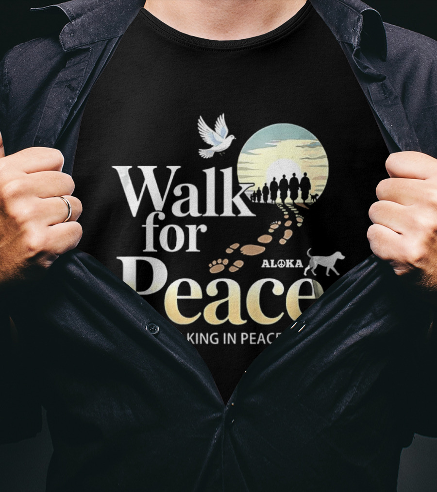 Aloka Walk For Peace Dove Walking In Peace T-Shirt