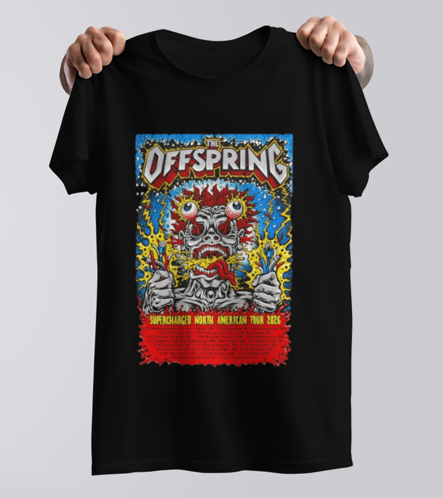 The Offspring Supercharged North American Tour 2026 Concert Dates And Venues T-Shirt