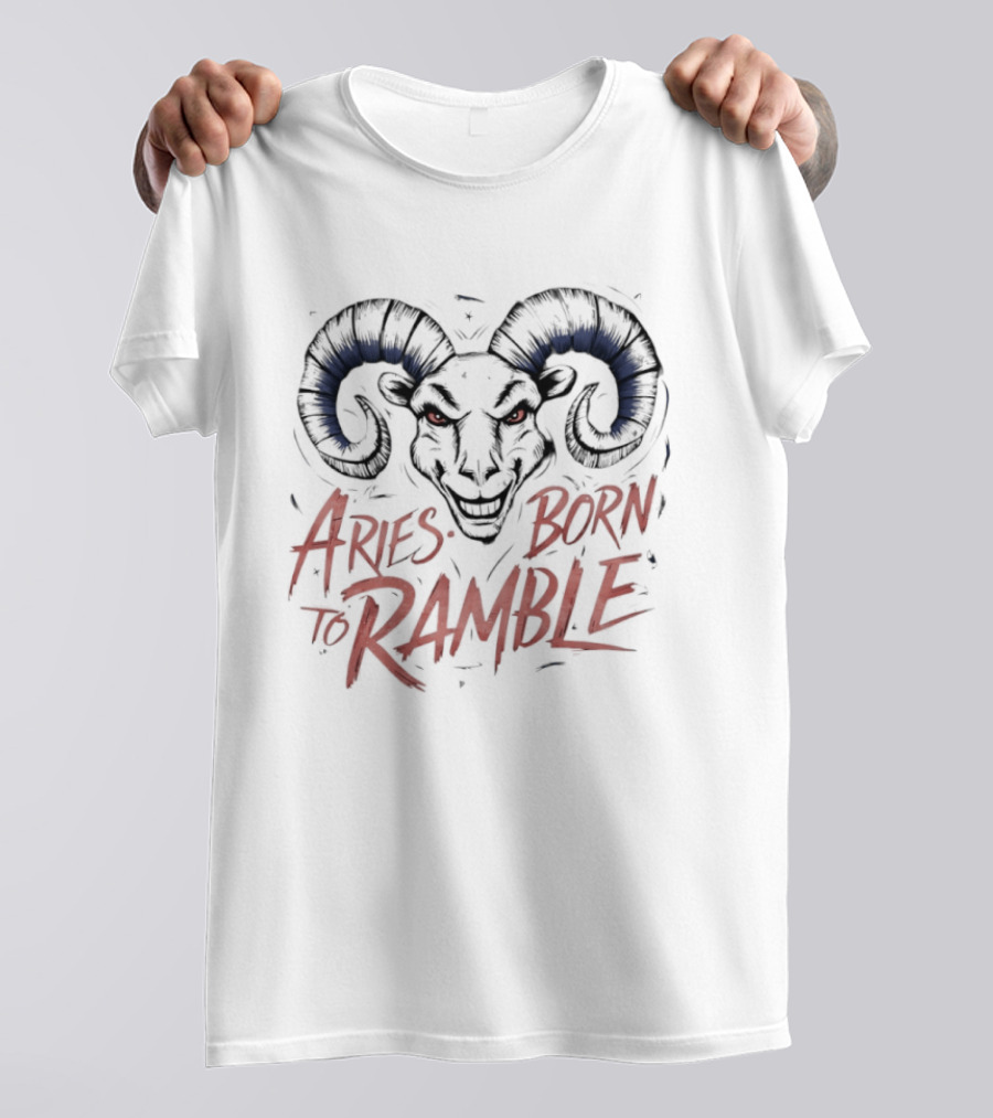Aries Born To Ramble Fierce Ram T-Shirt