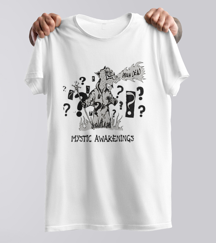 Mystic Awakenings Fire Breathing Monster With Question Marks T-Shirt
