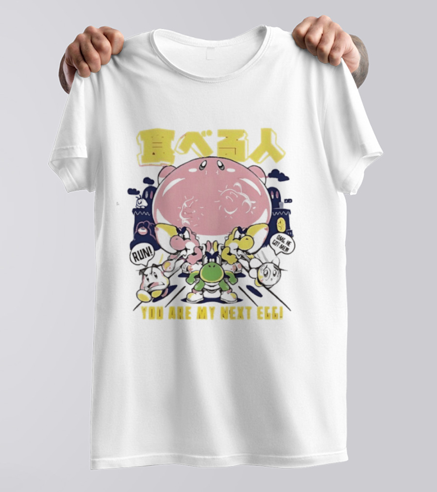 Compulsive Eaters You Are My Next Egg Japanese Text Retro Gaming T-Shirt