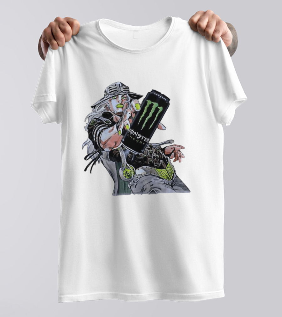 Gyro Zeppeli JoJo's Bizarre Adventure Meets Monster Energy T-Shirt