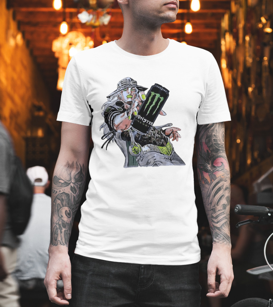 Gyro Zeppeli JoJo's Bizarre Adventure Meets Monster Energy T-Shirt