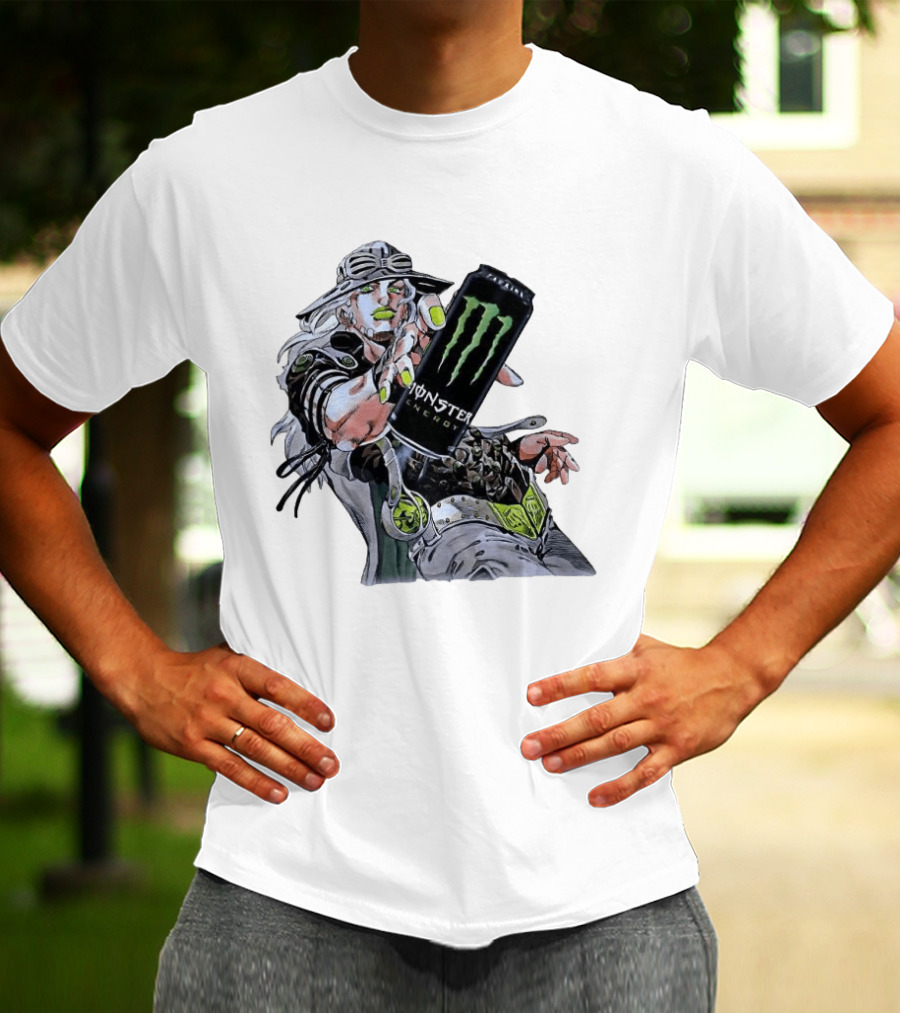 Gyro Zeppeli JoJo's Bizarre Adventure Meets Monster Energy T-Shirt