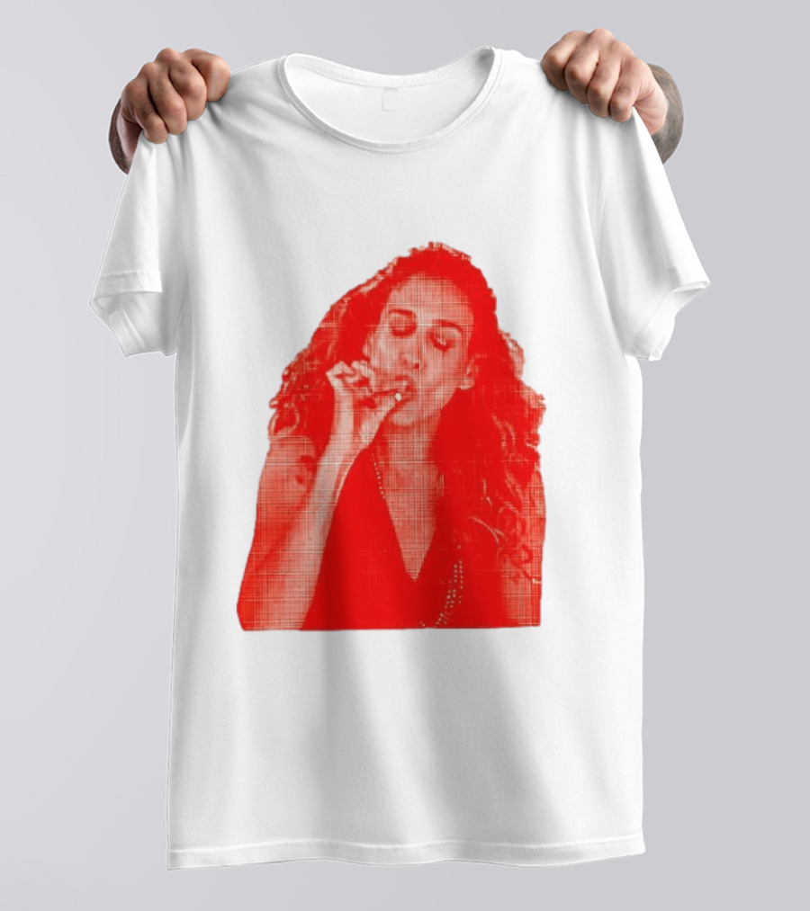 Lit Carrie Smoking Scene Red Artistic T-Shirt