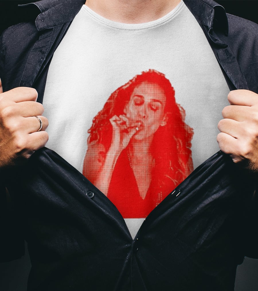 Lit Carrie Smoking Scene Red Artistic T-Shirt