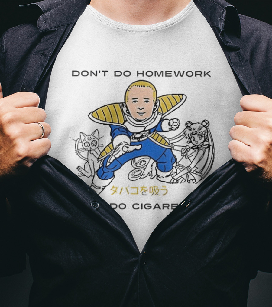 King Of The Hill Bobby Don't Do Homework Just Do Cigarettes Dragon Ball T-Shirt