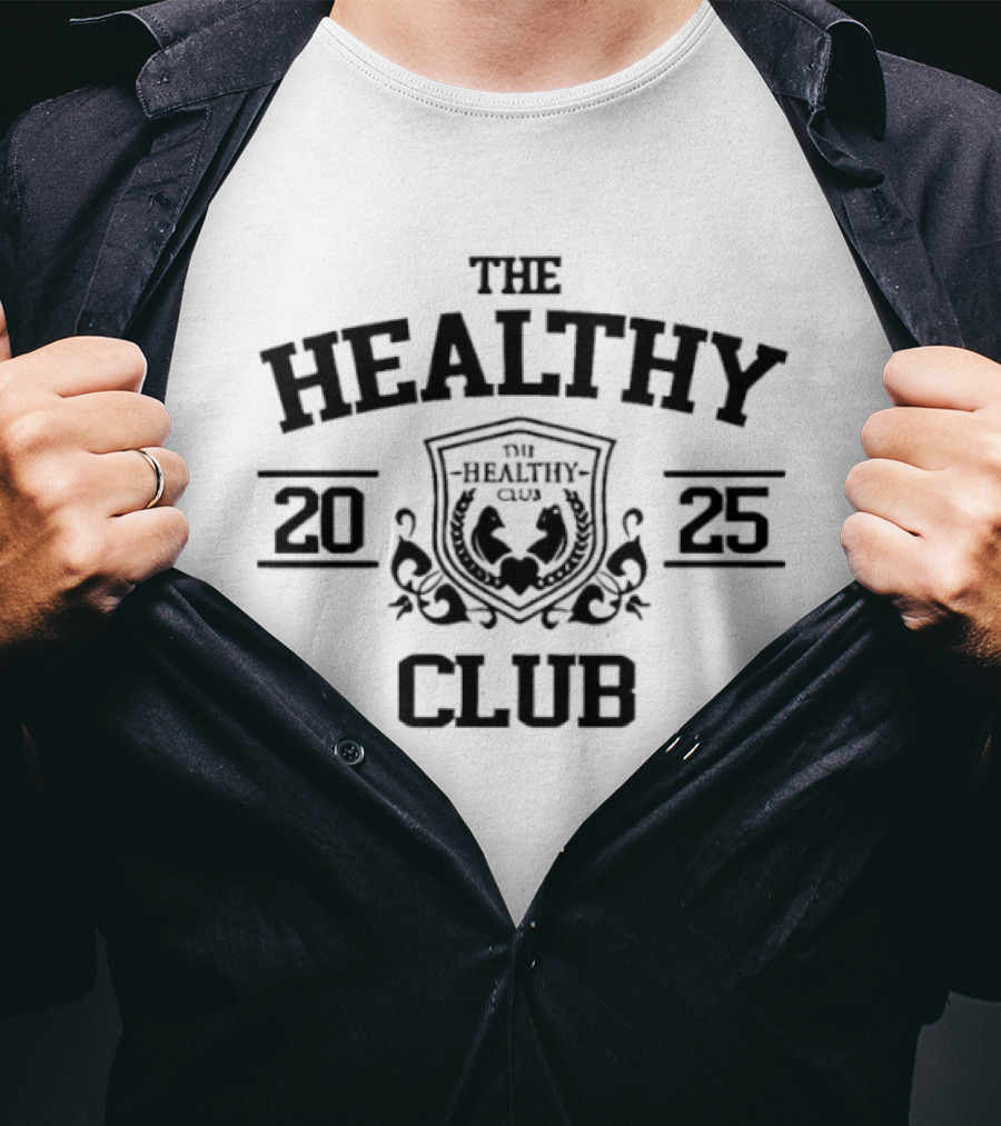 The Healthy Club 2025 Champions Emblem Fitness Motivation T-Shirt