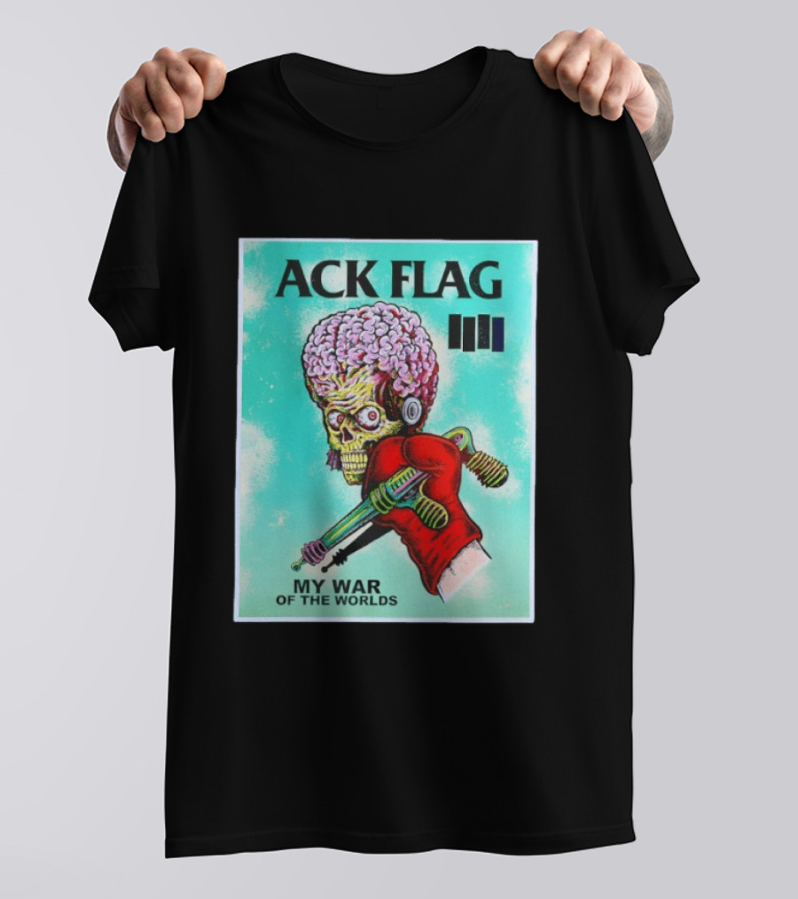 Ack Flag Martian Warrior My War Of The Worlds Retro Sci Fi T-Shirt