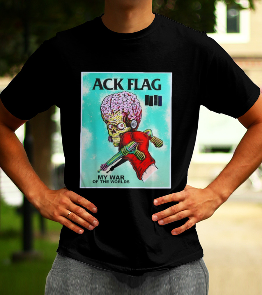 Ack Flag Martian Warrior My War Of The Worlds Retro Sci Fi T-Shirt