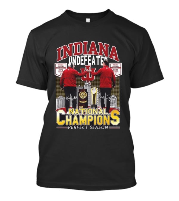 Indiana Hoosiers Undefeated Perfect Season National Champions 1976 2025 Basketball History T-Shirt