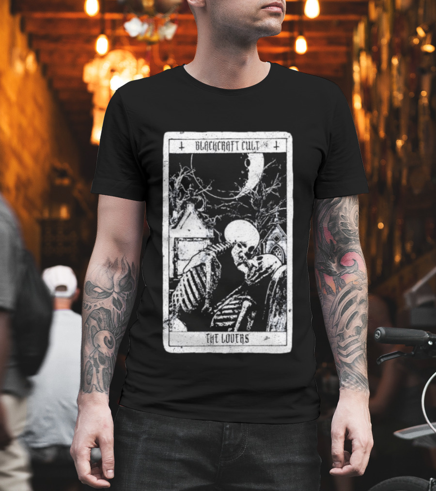 Blackcraft Cult The Lovers Tarot Skeleton Moonlit Gothic Scene T-Shirt