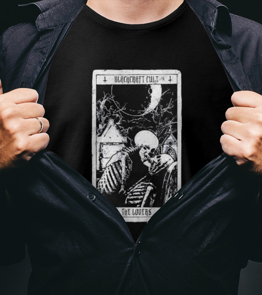 Blackcraft Cult The Lovers Tarot Skeleton Moonlit Gothic Scene T-Shirt