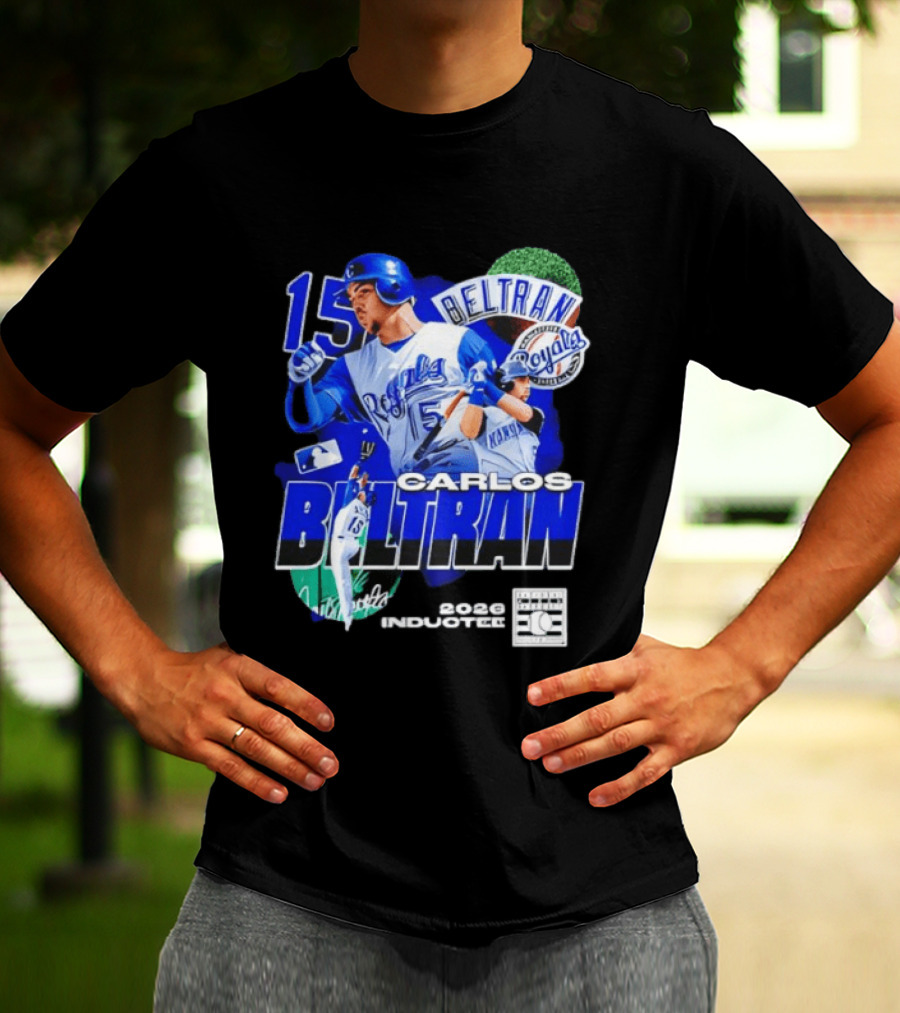 Kansas City Royals Carlos Beltran 15 Hall Of Fame Inducted 2026 T-Shirt