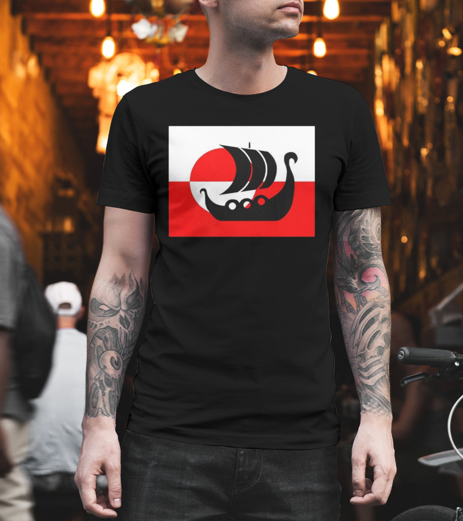 Denmark Greenland Flag Not For Sale Support Danish Viking Warship T-Shirt