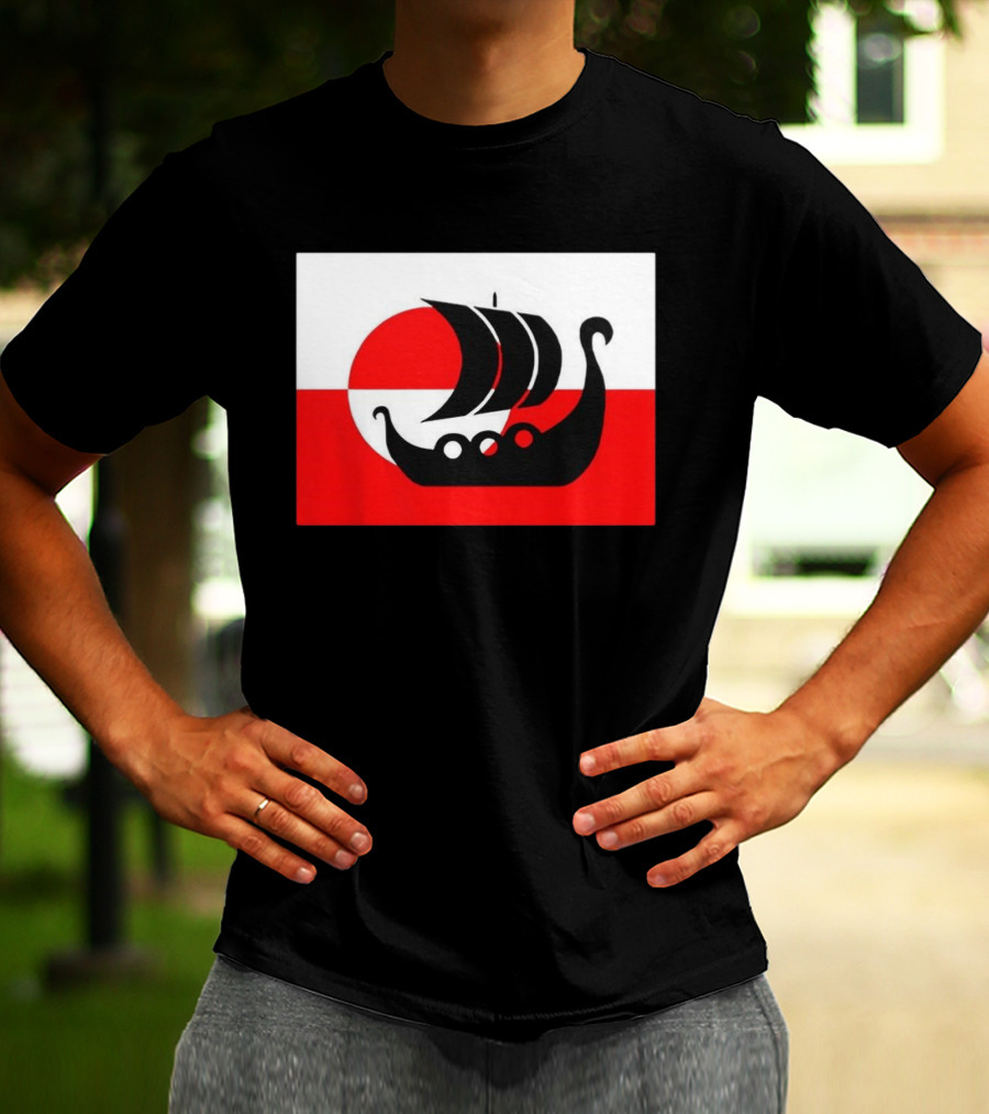 Denmark Greenland Flag Not For Sale Support Danish Viking Warship T-Shirt