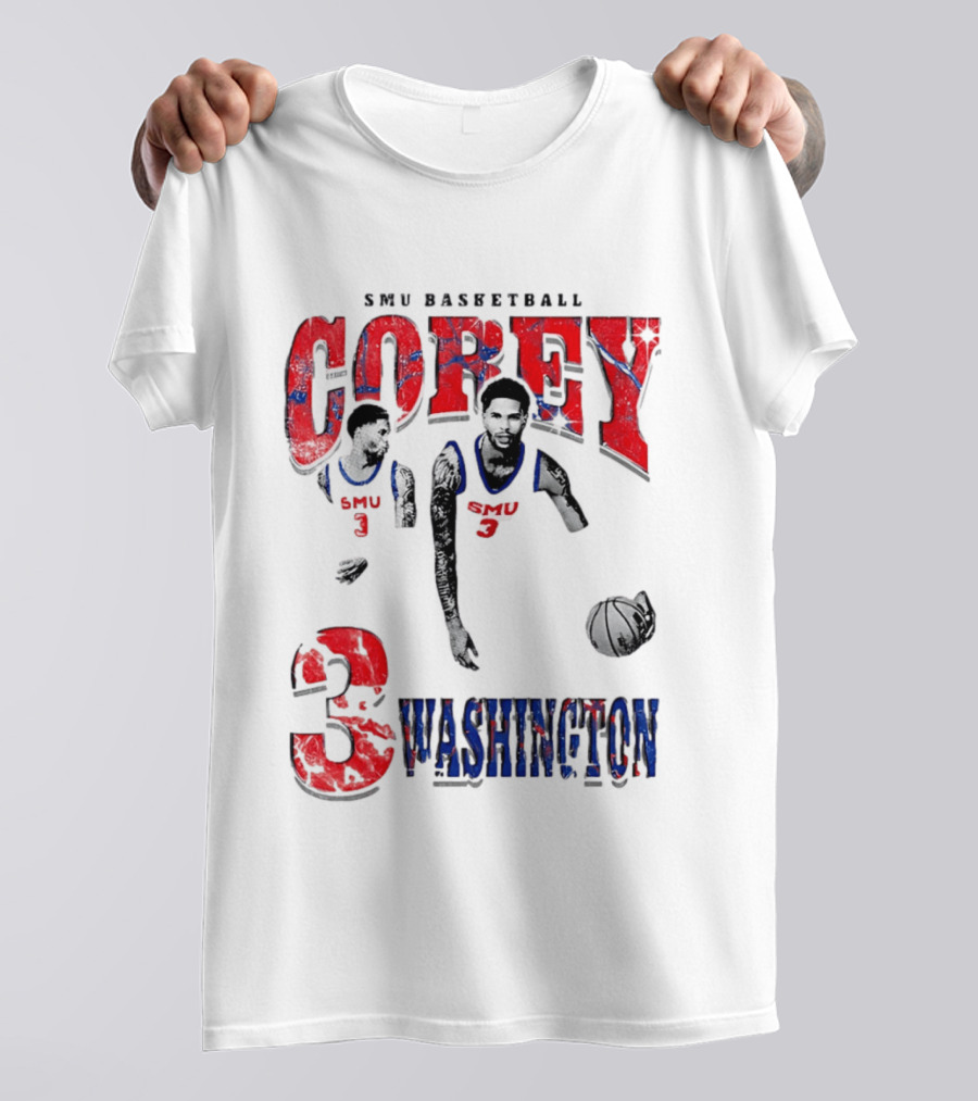 SMU Basketball Corey Washington 3 T-Shirt