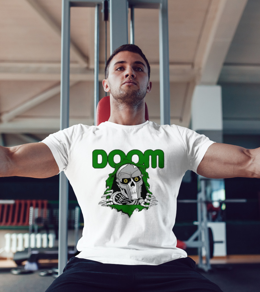 DOOM Skeleton Mask And Bones T-Shirt