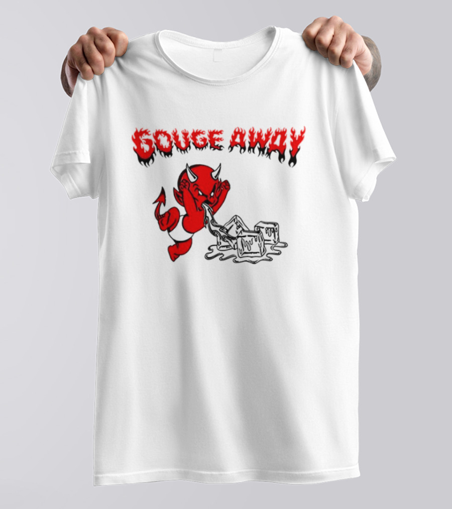 Gouge Away Red Devil Smashing Ice Cubes T-Shirt