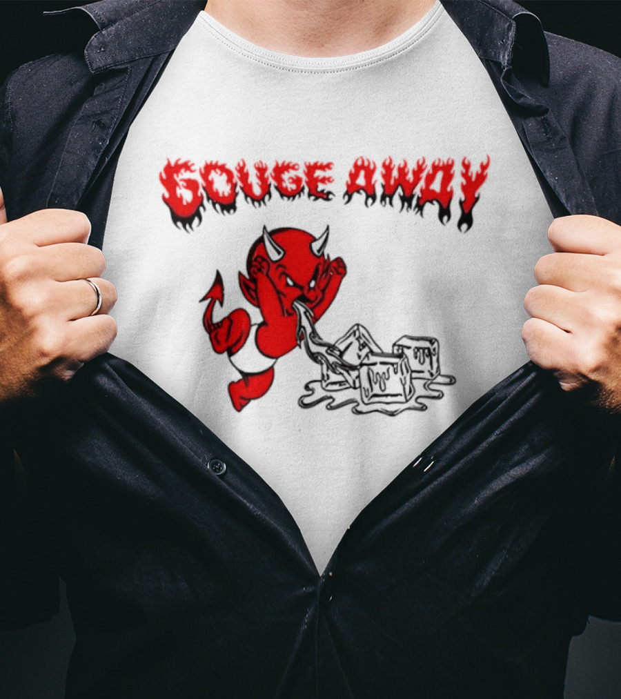 Gouge Away Red Devil Smashing Ice Cubes T-Shirt