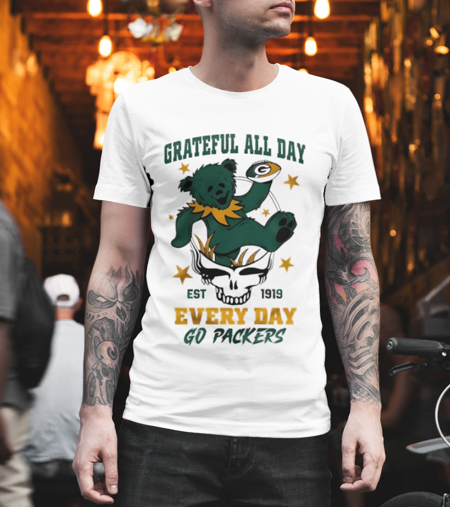 Grateful All Day Every Day Go Packers Est 1919 T-Shirt
