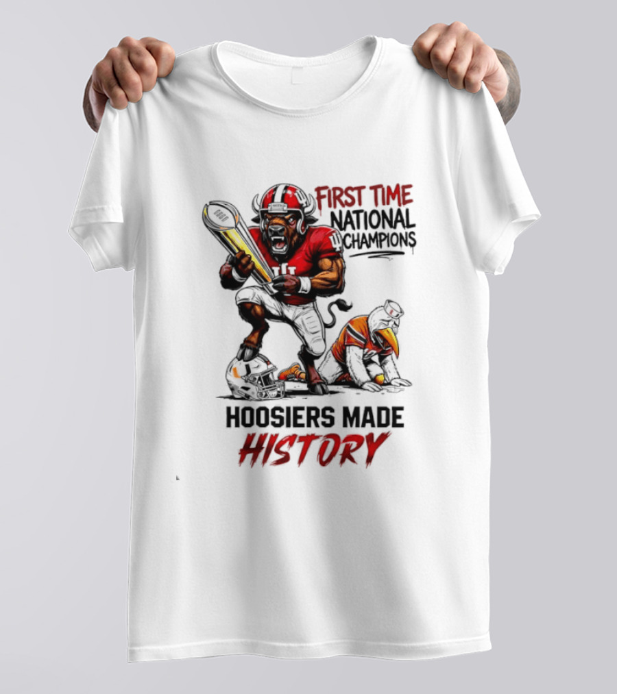 Hoosiers Made History First Time National Champions Mascots Ibis Bison T-Shirt