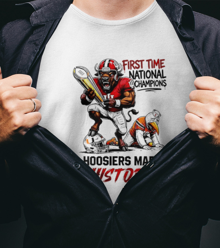 Hoosiers Made History First Time National Champions Mascots Ibis Bison T-Shirt