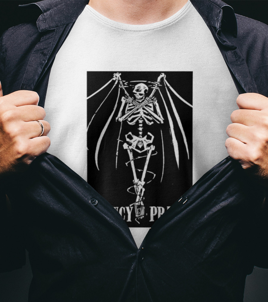 Pencey Prep Skeleton Flyer Ransom Bats Crossed Arms Band Merch T-Shirt