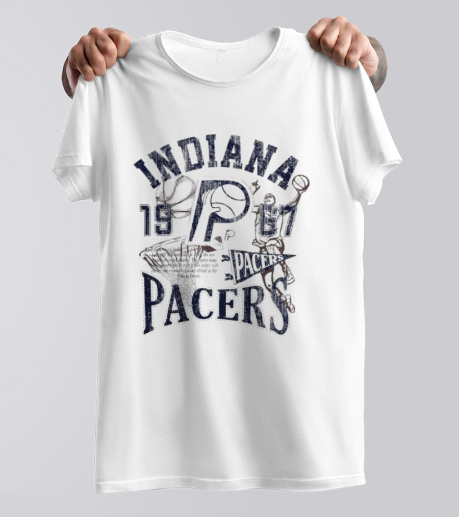 Indiana Pacers 1967 Heritage Dunks Basketball T-Shirt
