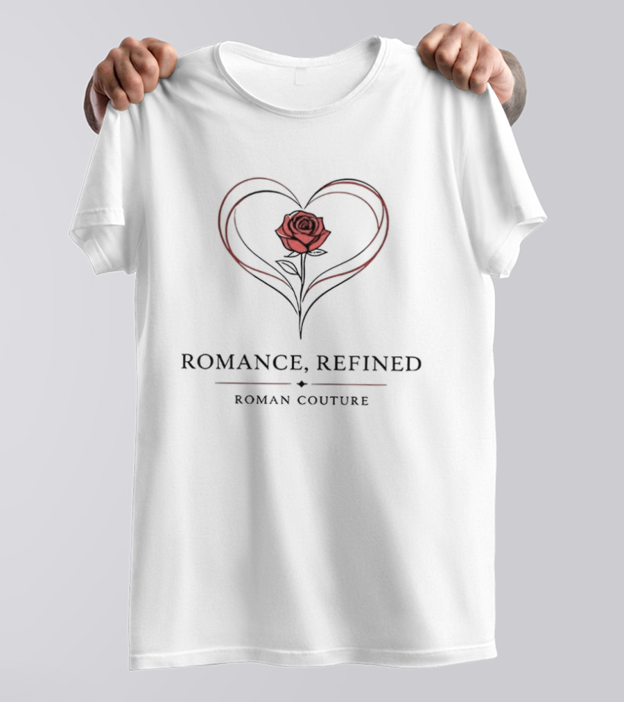 Romance Refined Roman Couture Rose Heart Elegance T-Shirt