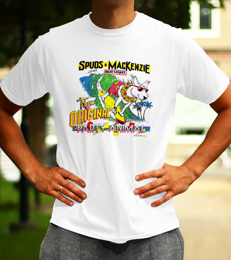 Spuds MacKenzie Bud Light Surfing The Original Party Animal T-Shirt