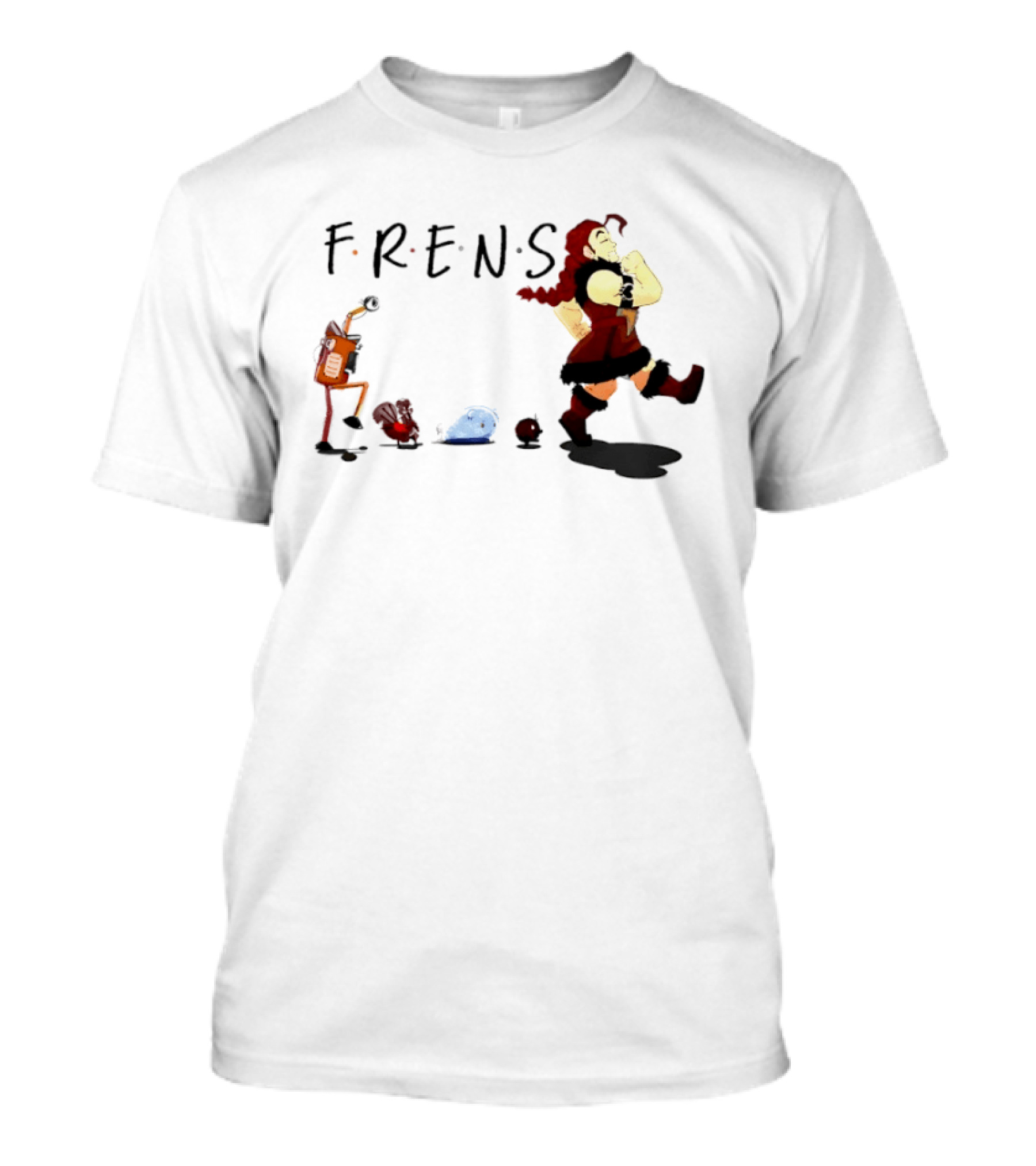 Taz And Frens Marching Group With Character Silhouettes And Fun T-Shirt