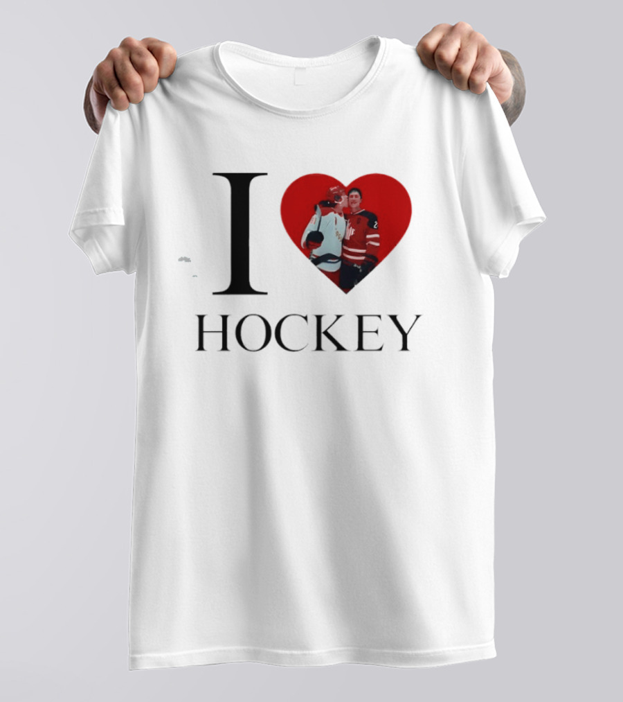 Williams & Storrie I Love Hockey Players Red Heart T-Shirt