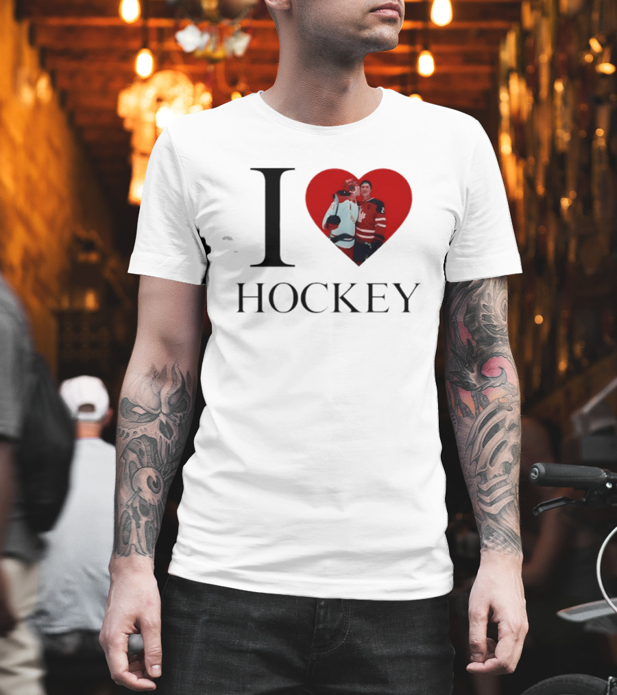 Williams & Storrie I Love Hockey Players Red Heart T-Shirt