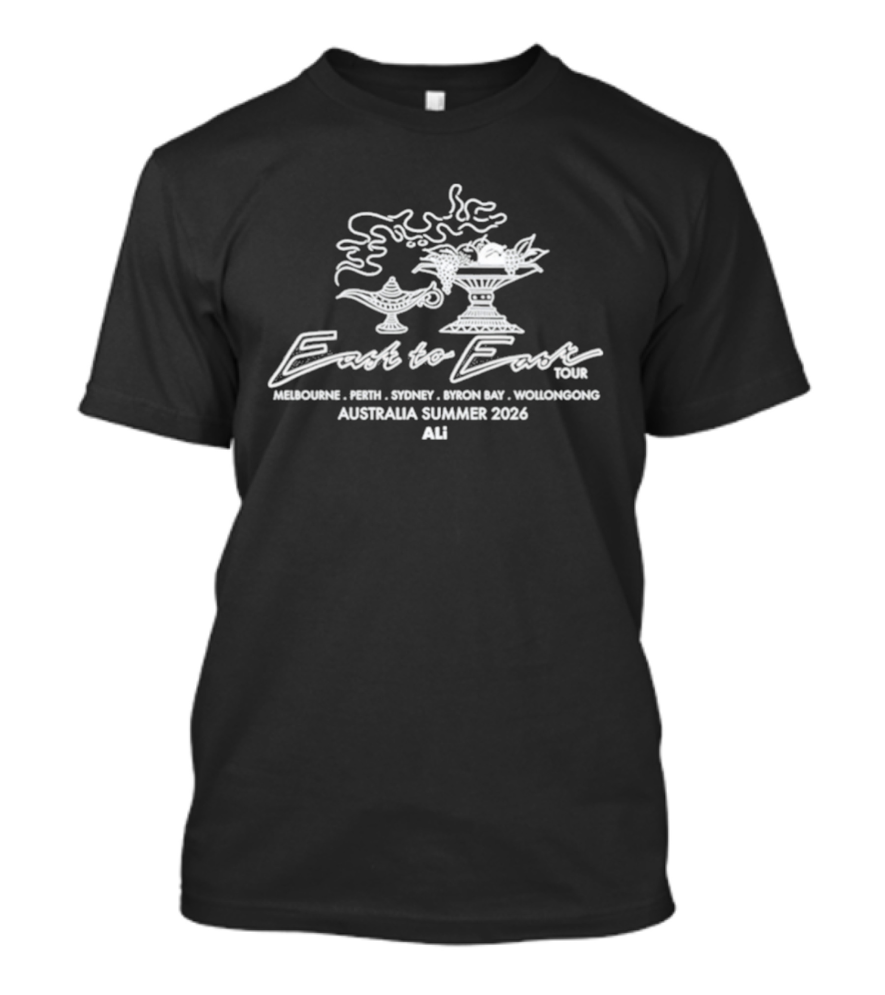 East To East Tour Melbourne Perth Sydney Byron Bay Wollongong Australia Summer 2024 Ali T-Shirt