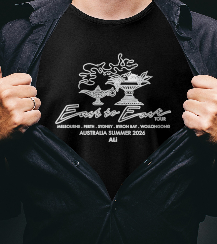 East To East Tour Melbourne Perth Sydney Byron Bay Wollongong Australia Summer 2024 Ali T-Shirt