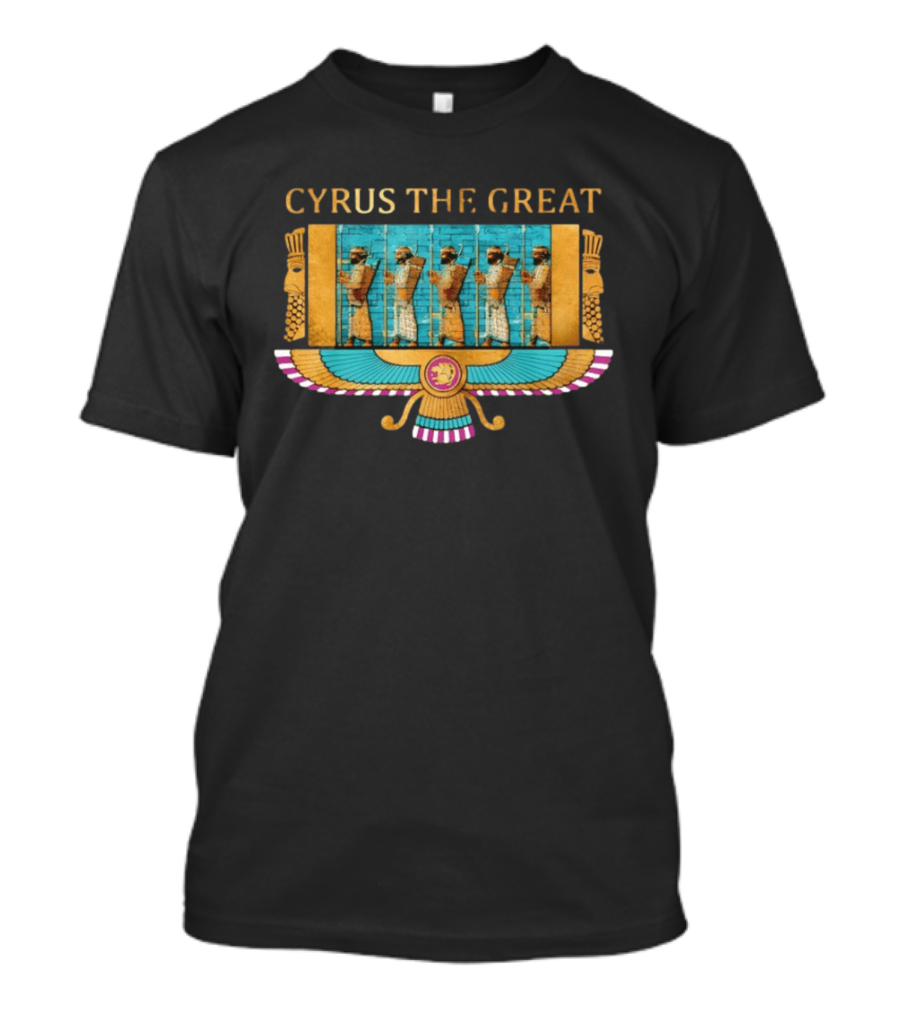 Cyrus The Great Ancient Persia Achaemenid Symbol And Soldiers T-Shirt