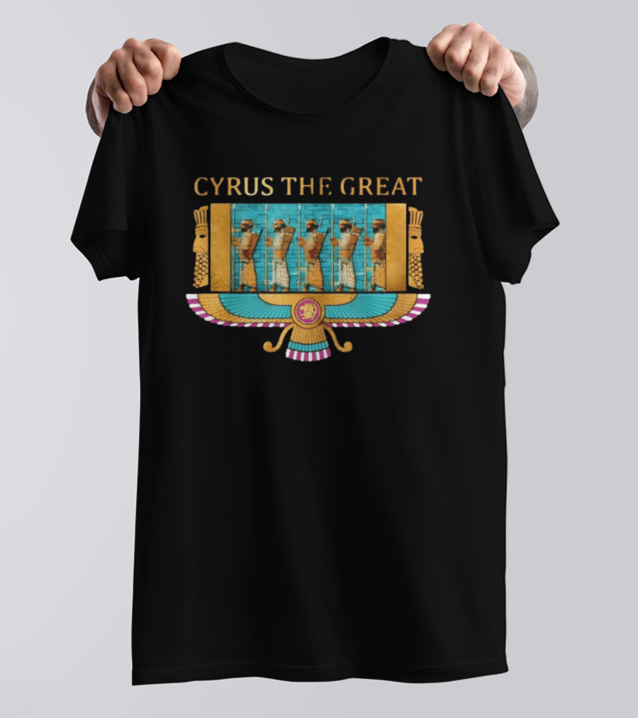 Cyrus The Great Ancient Persia Achaemenid Symbol And Soldiers T-Shirt