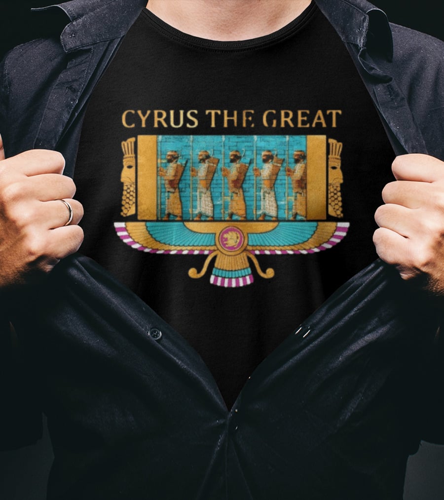 Cyrus The Great Ancient Persia Achaemenid Symbol And Soldiers T-Shirt