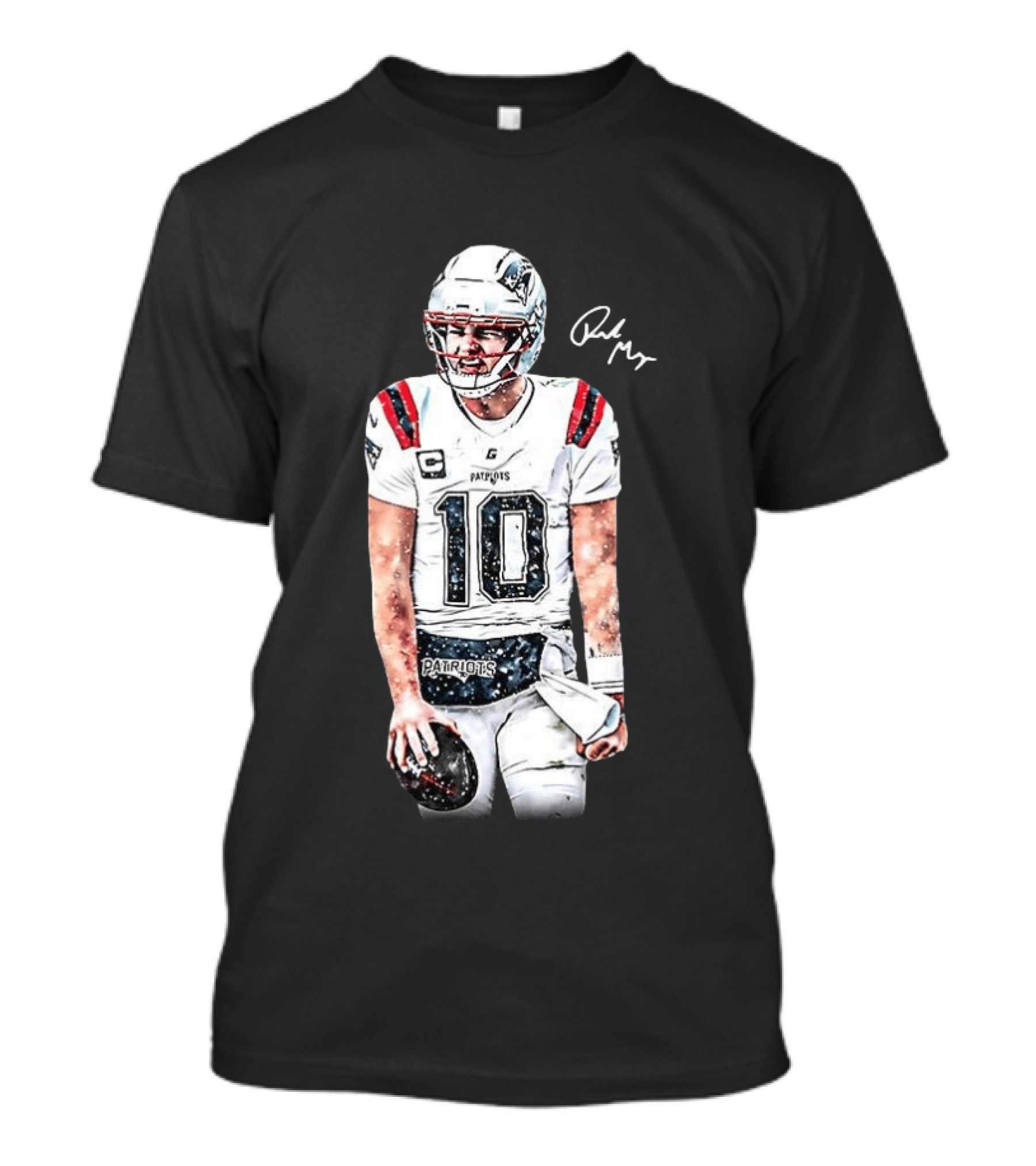 Drake Maye New England Patriots Jersey Ice Cold Iceman Autograph T-Shirt