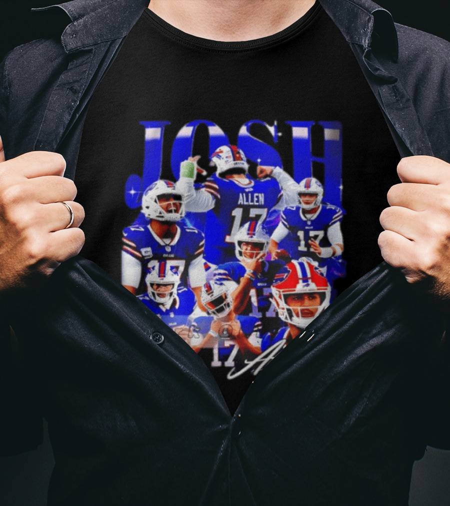 Buffalo Bills Josh Allen Quarterback Celebration Montage T-Shirt