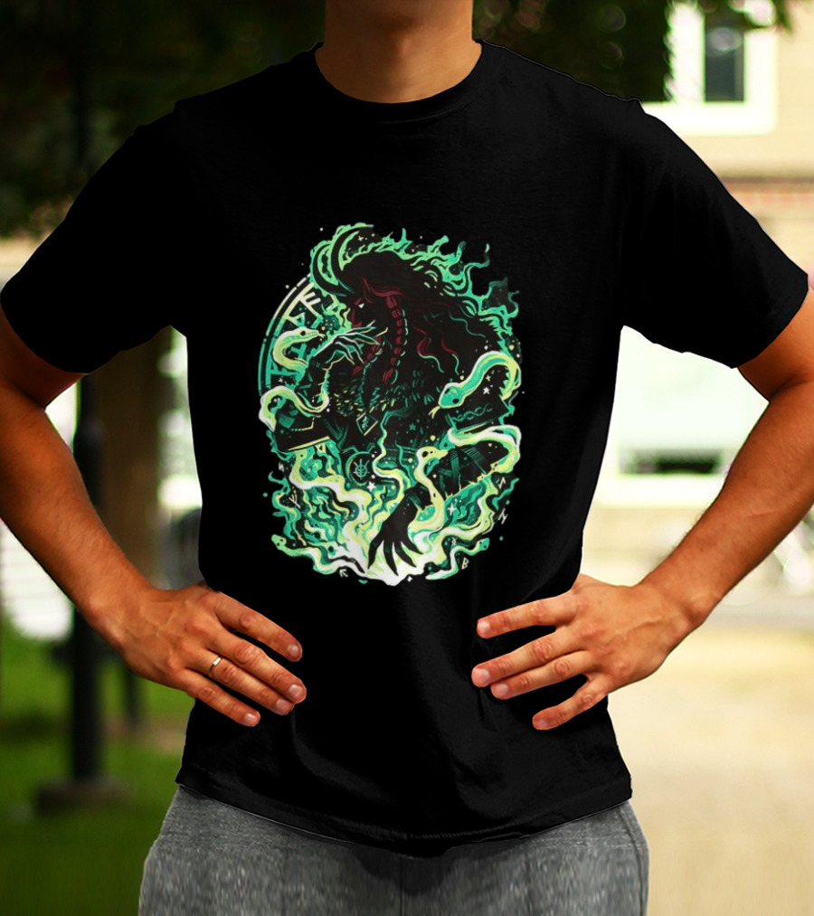 Loki Norse God Of Mischief Mythology With Serpents And Runes T-Shirt