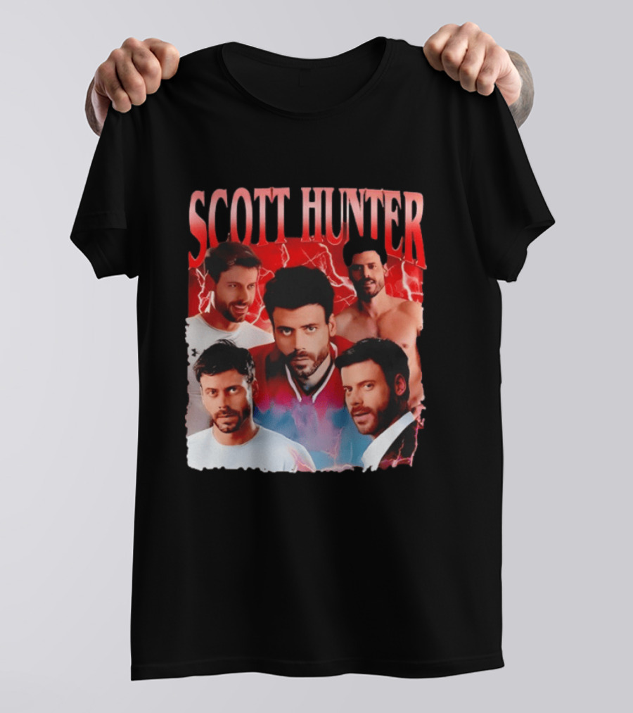 Scott Hunter Lightning Background Multiple Poses T-Shirt